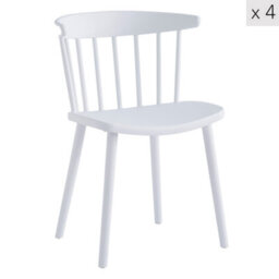 Nordlys Set Of 4 White Polypropylene Dining Chairs Modern Design Style Dining Room - thumbnail 1