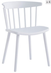 Nordlys Set Of 4 White Polypropylene Dining Chairs Modern Design Style Dining Room - thumbnail 2