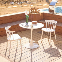 Nordlys Set Of 4 White Polypropylene Dining Chairs Modern Design Style Dining Room - thumbnail 3