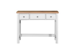 Timber Art Design Astbury 3 Drawer Dressing Table Vanity  Makeup Desk White And Oak