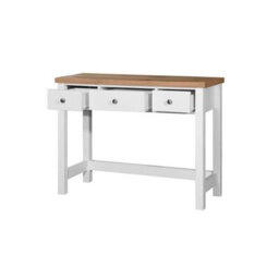 Timber Art Design Astbury 3 Drawer Dressing Table Vanity  Makeup Desk White And Oak - thumbnail 4