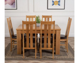 That's Furniture Dakota 127 X 82 Cm Chunky Oak Small Dining Table And 6 Chairs Dining Set With Princeton Chairs - thumbnail 2