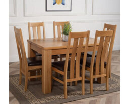 That's Furniture Dakota 127 X 82 Cm Chunky Oak Small Dining Table And 6 Chairs Dining Set With Princeton Chairs - thumbnail 3