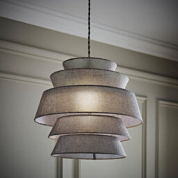 Valuelights Valerie 5 Tier Grey Linen Ceiling Lamp Shade (D)40Cm