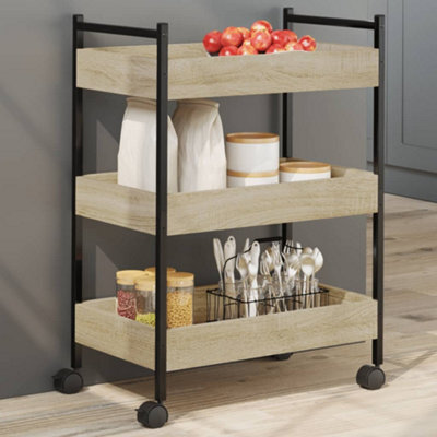 Walplus Kitchen Trolley Sonoma Oak 50X30X70 Cm Engineered Wood - image 1
