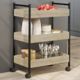 Walplus Kitchen Trolley Sonoma Oak 50X30X70 Cm Engineered Wood - thumbnail 1