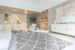 Moroccan Berber Shaggy Rugs Living Room Trellis Grey 80X150 Cm - thumbnail 1