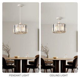 Harper Living Easy Fit Pendant Shade, Chrome Ceiling Light Shade With Diameter 23Cm - Modern Lampshade - thumbnail 3
