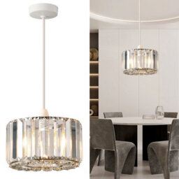 Harper Living Easy Fit Pendant Shade, Chrome Ceiling Light Shade With Diameter 23Cm - Modern Lampshade - thumbnail 1