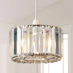 Harper Living Easy Fit Pendant Shade, Chrome Ceiling Light Shade With Diameter 23Cm - Modern Lampshade - thumbnail 2