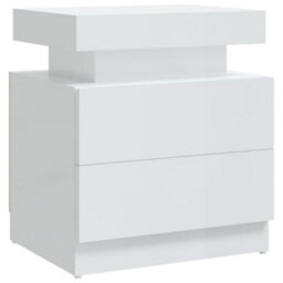 Berkfield Bedside Cabinet High Gloss White 45X35X52 Cm Engineered Wood - thumbnail 2