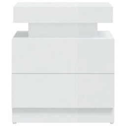 Berkfield Bedside Cabinet High Gloss White 45X35X52 Cm Engineered Wood - thumbnail 4