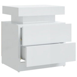 Berkfield Bedside Cabinet High Gloss White 45X35X52 Cm Engineered Wood - thumbnail 6