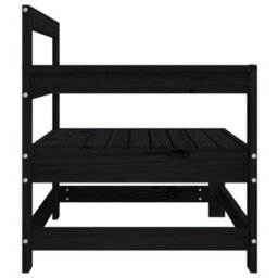 Walplus Outdoor Garden Corner Sofa For Patio Balcony Poolside Furnitures 2 Pcs Black Solid Wood Pine - Cushion Not Included - thumbnail 4
