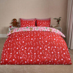 Ohs Gingerbread Man Reversible Bedding Set Duvet Cover With Pillowcase, Pink - thumbnail 4
