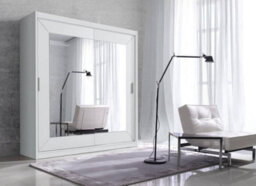 Arte Alfa Mirrored Sliding Wardrobe In White Matt - Sleek Design, H2150mm W2000mm D600mm - thumbnail 1
