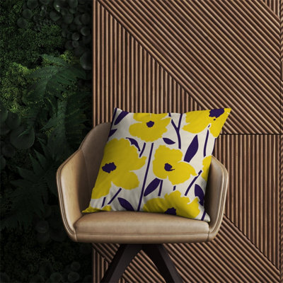 Warren Reed Designer Vintage Tropical Flowers Outdoor Cushion 60Cm X 60Cm