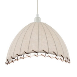 Happy Homewares Natural Linen Oatmeal Beige Pendant Light Shade With Linking Rope - thumbnail 4