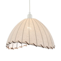 Happy Homewares Natural Linen Oatmeal Beige Pendant Light Shade With Linking Rope - thumbnail 2