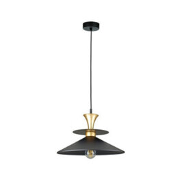 Luminosa Lighting Luminosa Della Dome Pendant Ceiling Light Gold, Black 1X E27 - thumbnail 1