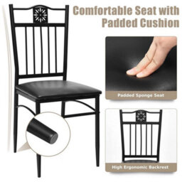 5Pcs Dining Table & Chair Set Breakfast Bar Kitchen Furniture With Padded Seat - thumbnail 4