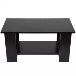 Modern Coffee Table Living Room Tea Side End Desk With Lower Storage Shelf Black - thumbnail 6