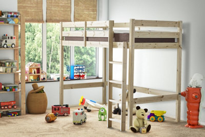 Strictly Beds And Bunks Tango Heavy Duty Pine High Sleeper Bunk Bed, 4Ft Small Double - image 1