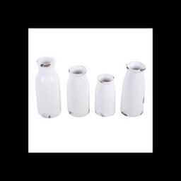 Set Of 4 Decorative Milk Bottles Dolomite Home & Love Bud Vases - thumbnail 3