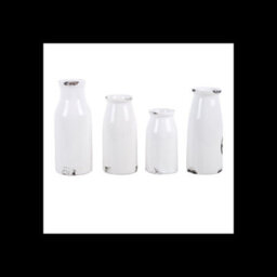 Set Of 4 Decorative Milk Bottles Dolomite Home & Love Bud Vases - thumbnail 2