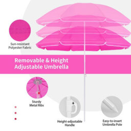 Costway Folding Loveseat Camping Chair Portable Outdoor Chair Carrying Bag-Pink - thumbnail 6