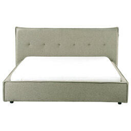 Beliani Bed Faux Linen Lestre 160 X 200 Cm (Eu King Size) Green - thumbnail 4