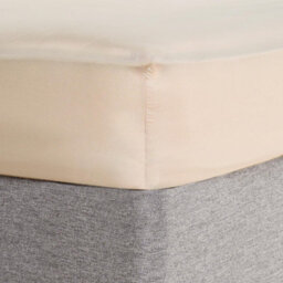 Ohs Plain Dyed Fitted Bed Sheets Non-Iron, Natural - King - thumbnail 1