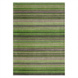 Handmade Easy To Clean Modern Striped Green Wool Rug For Living Room & Bedroom-120Cm X 170Cm - thumbnail 4