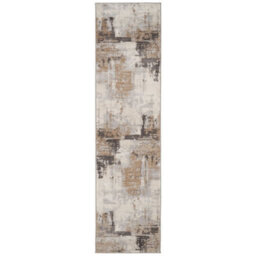 Loomed Neutral Beige Greige Transitional Contemporary Abstract Living Runner Rug 70X240Cm - thumbnail 6