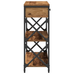 Walplus Console Table With Drawer With Shelf Old Wood 75 X 28 X 75 Cm - thumbnail 6
