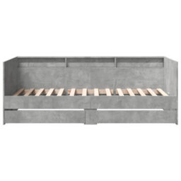 Berkfield Daybed With Drawers Without Mattress Concrete Grey 90X190 Cm Single - thumbnail 4