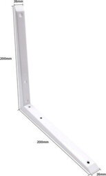 Eai Strong Shelf Bracket Mitre Reinforced Hi-Load Pattern - 200 X 200mm - White - Pack Of 10 - thumbnail 2