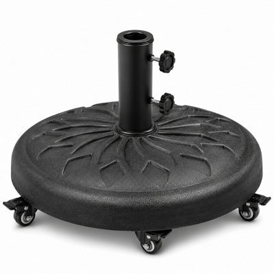 Shopnbits 27 Kg Heavy Duty Umbrella Base With Wheels Round Patio Parasol Stand For 45/45/48mm Poles - image 1