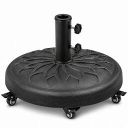 Shopnbits 27 Kg Heavy Duty Umbrella Base With Wheels Round Patio Parasol Stand For 45/45/48mm Poles