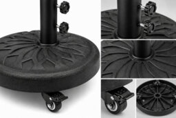 Shopnbits 27 Kg Heavy Duty Umbrella Base With Wheels Round Patio Parasol Stand For 45/45/48mm Poles - thumbnail 5