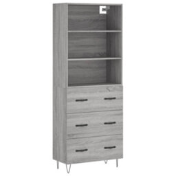 Berkfield Highboard Grey Sonoma 69.5X34X180 Cm Engineered Wood - thumbnail 2
