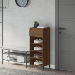 Berkfield Industrial Shoe Rack Brown Oak 40X36X105 Cm Engineered Wood - thumbnail 2
