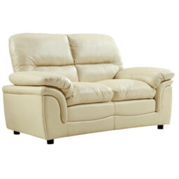 Furniture Instore Verona Cream Leather Aire  2 Seater Sofa