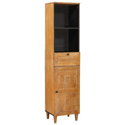 Walplus Bathroom Cabinet With Drawer Light Brown 38 X 33.5 X 160 Cm - image 1