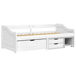 Berkfield Day Bed With 3 Drawers Irun White 90X200 Cm Solid Wood Pine - thumbnail 3