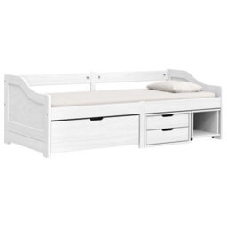 Berkfield Day Bed With 3 Drawers Irun White 90X200 Cm Solid Wood Pine - thumbnail 2