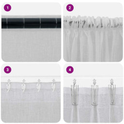 Berkfield Curtains With Curtains 2 Pcs Light Gray Polyester - thumbnail 6