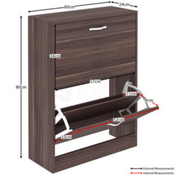 Lassic Vida Designs 2 Drawer Shoe Storage Cabinet Walnut - thumbnail 2