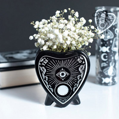 Black Planchette Ceramic Flower Vase Gothic Talking Board Vase - image 1