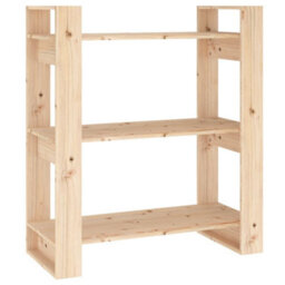 Berkfield Book Cabinet/room Divider 80X35X91 Cm Solid Wood Pine - thumbnail 2